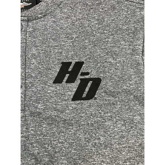 Harley Davidson Henley Gray Long sleeve‎ Shirt Lightweight Men's Size Large LG - Picture 2 of 5